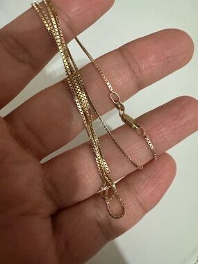 10k solid yellow gold box chain
